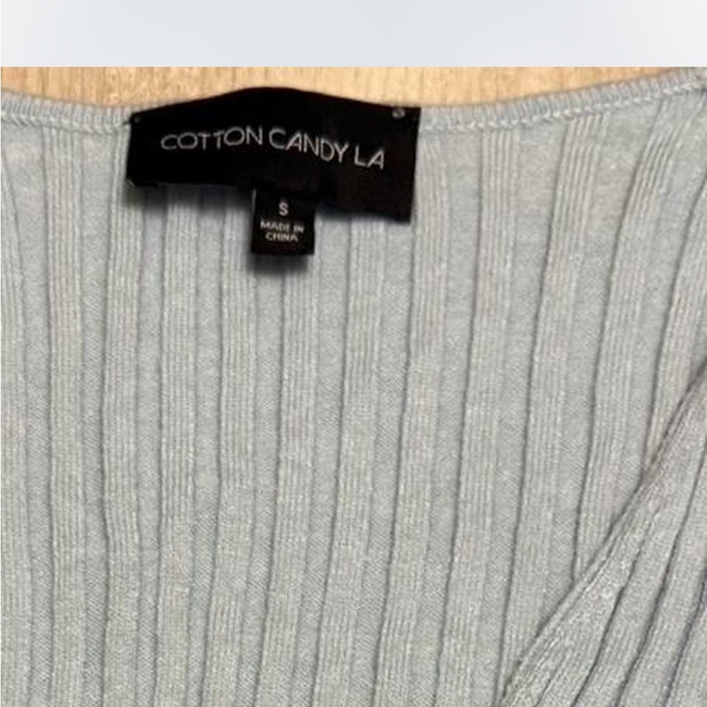 Baby blue Button-Up Ribbed Sweater - Picture 3 of 4